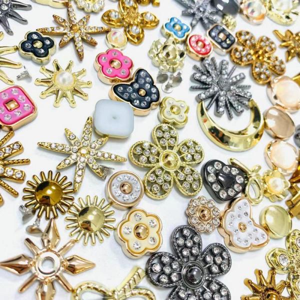 Wholesale ABS garment rivet with nail rhinestone decoration plastic ornament