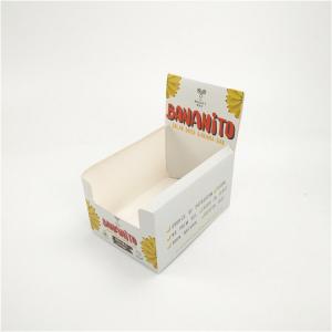 China Custom Logo Cardboard Storage Boxes Recyclable White Glosy Energy Candy Bars Diaplay on sale
