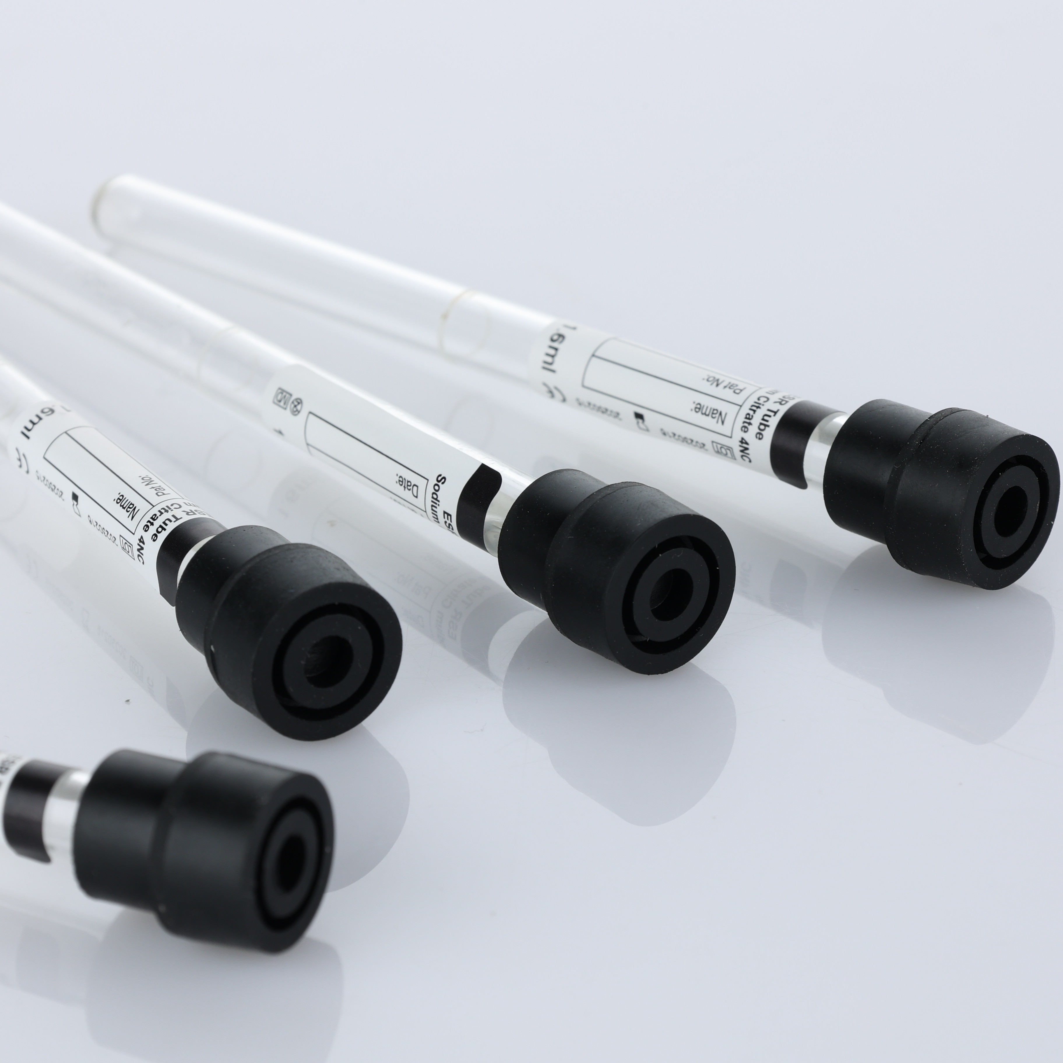 Professional Supplier 8*120mm Disposable Long Type Serum Black Top Esr Blood Test Collection Tube