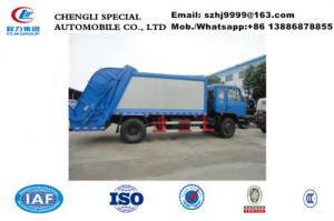 Quality Factory selling best price Dongfeng 153 6 wheels 190hp diesel 12m3 compact garbage trucks refuse rubbish trash truck wholesale