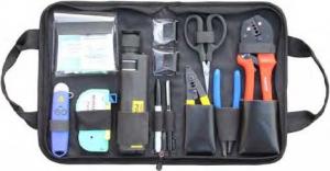 Quality Variety Convenient Black Fiber Optic Hand Tool Bags / Fiber Termination Kit With Zipper wholesale