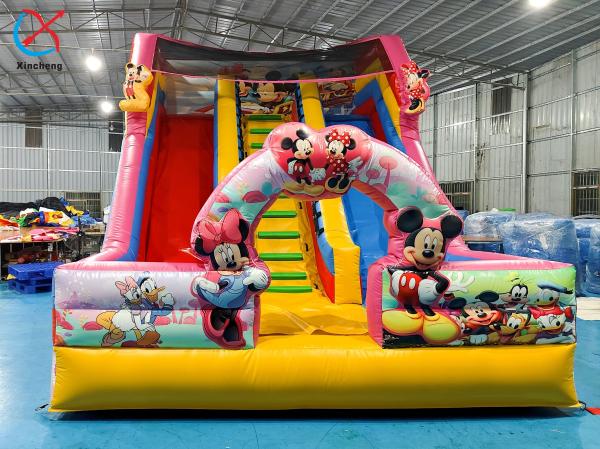 Customized Inflatable Slide Mickey And Minnie Inflatable Double Dry Slides