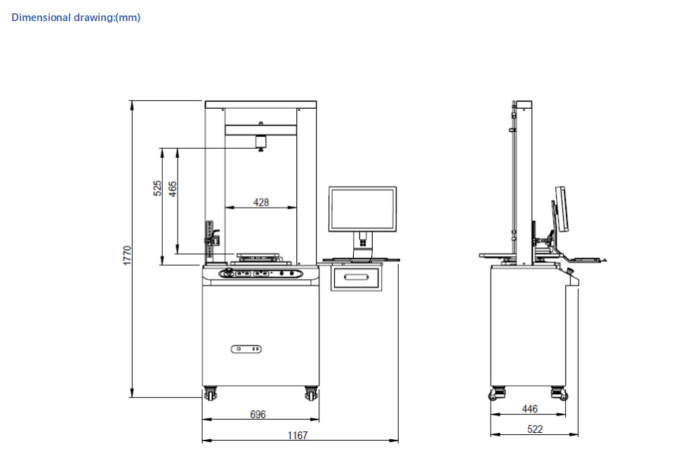 AC220V 5A 50Hz Push And Pull Testing Machine For Accurate Force Measurement