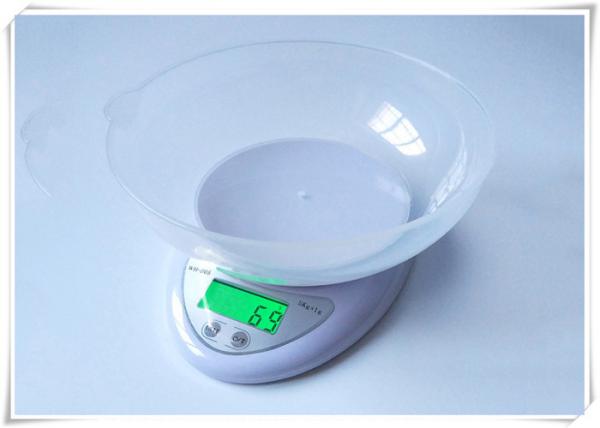 Cheap Green LCD Display Electric Food Scale , 1g Division Digital Cooking Scales for sale