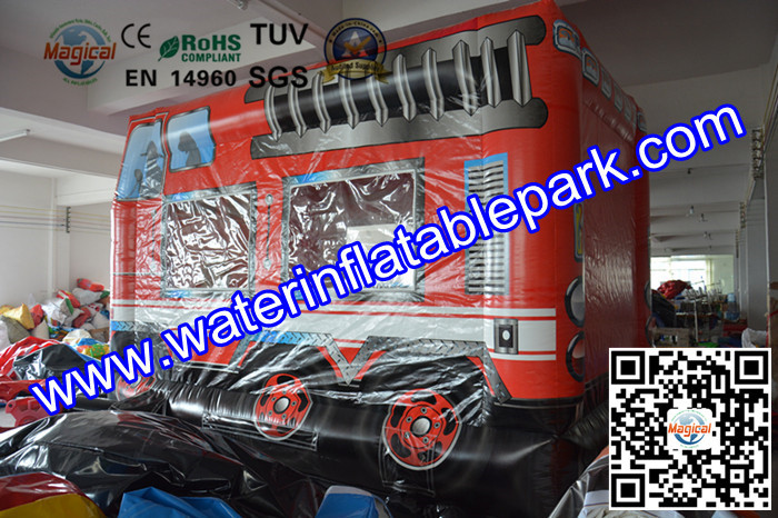 Quality Giant Funny Firetruck Inflatable Bouncy Castle Jumper House wholesale
