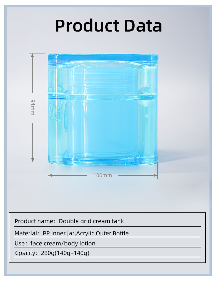 Double Chamber Container Acrylic Cream Jar Clay Skincare Cosmetic Mask Packaging
