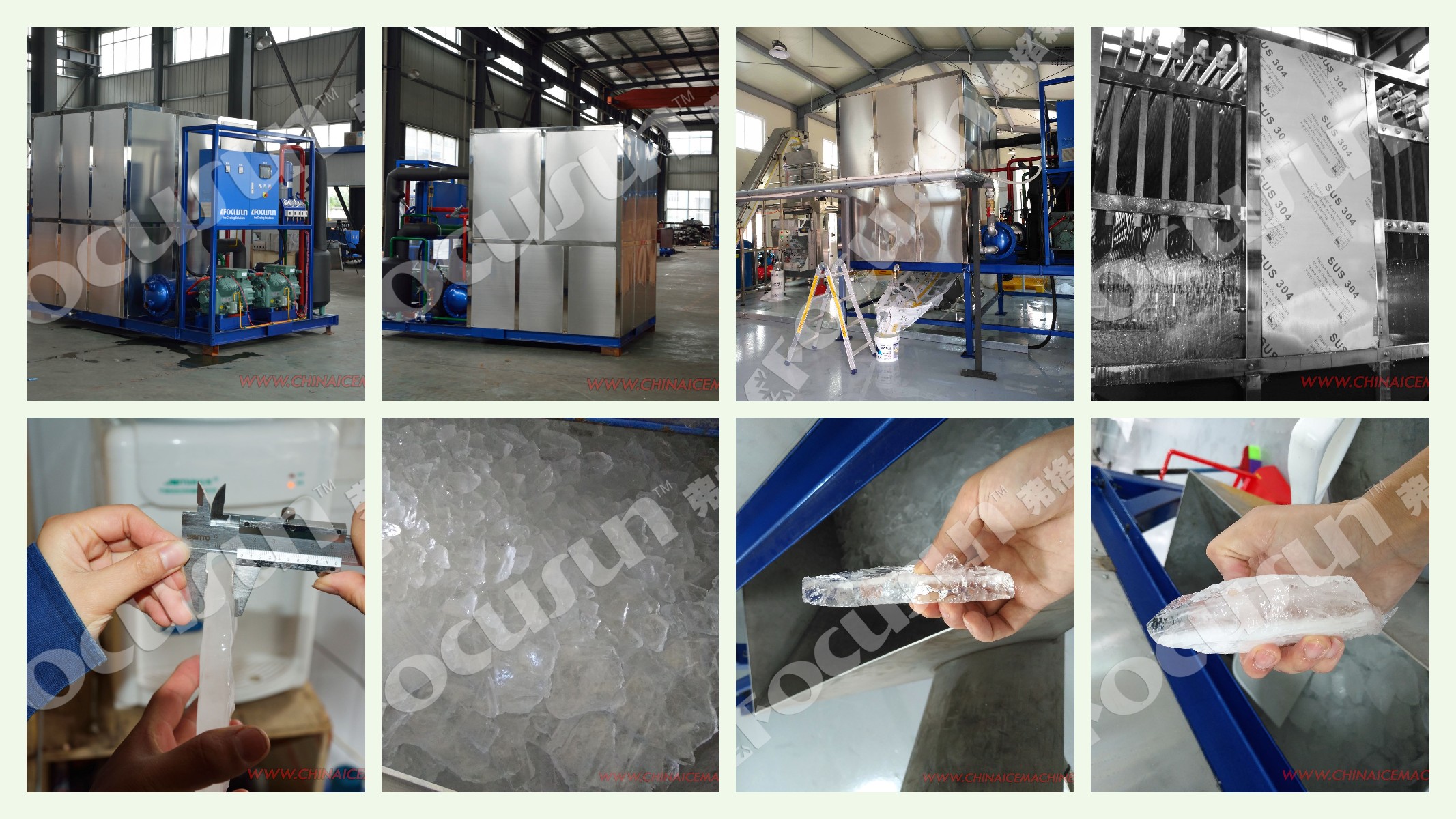 10 000kg Plate Ice Machine for Fish Stainless Steel/Galvanized Steel Body Material