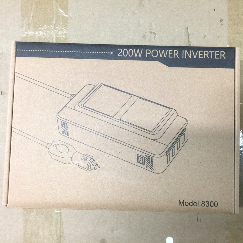 2 Ac Outlets 4 Usb Ports Charger Adapte Car Motor Inverter Car Power Inverter 200W Solar Power Car Battery Charger And Inverter