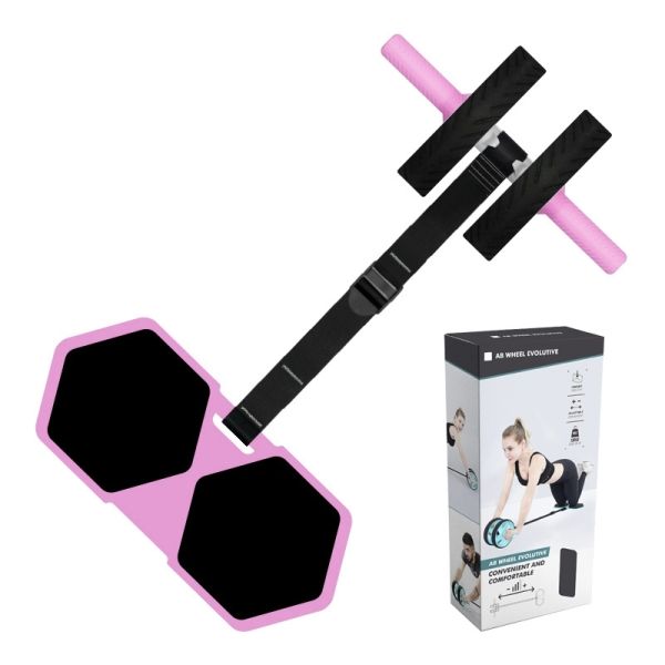 Home Fitness Ab Roller Kit With Non-Slip Wheels And Adjustable Strap For Abdominal And Core Strength Training