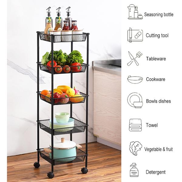 Stainless Steel Freestanding Kitchen Rack Multi Layer Removable For Vegetable Fruit