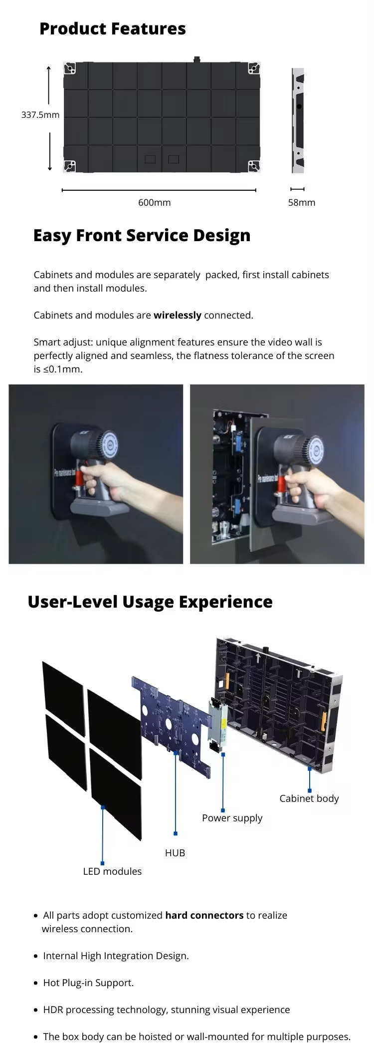 Fullcolour COB Led Display SMD Board P0.9 P1.25 P1.56 HD led display screen