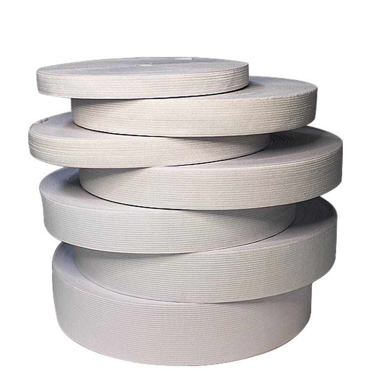 White Textile Polyester Webbing 25mm Knitted Elastic Webbing For Garment