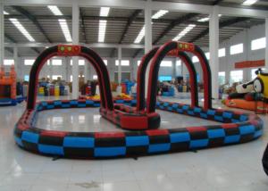 Quality Outdoor Games Inflatable Race Track , Inflatable Air Tumble Track / Go Kart Track wholesale