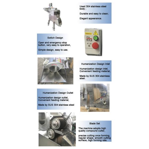 Fruit Cube Vegetable Dicer Machine Potato Cutter 220v / 380v Voltage