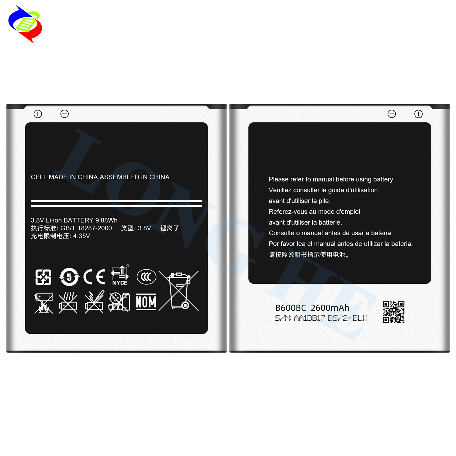 100% Brand New B600BC Digital Battery for Samsung Galaxy S4 I9500 Battery Batteries