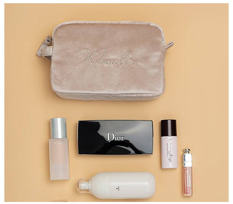 Multifunction Girls Velvet Cosmetic Makeup Bag For Travel