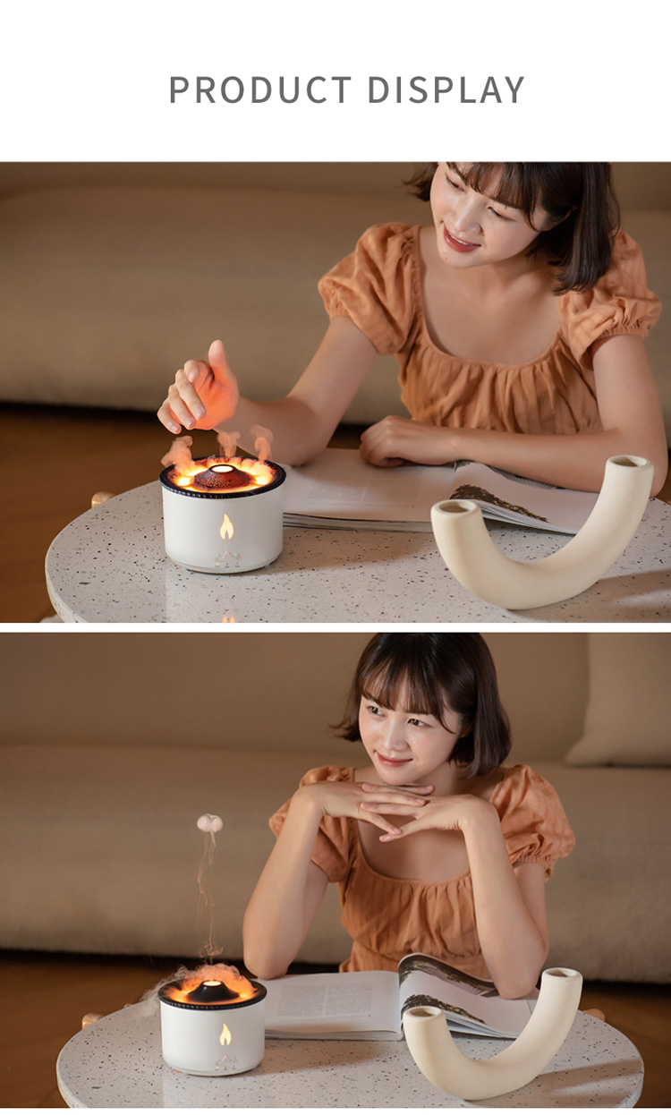 Newest Luxury Volcanic Flame Aroma Diffuser Oil Aroma 360 Diffuser Ultrasonic Scent Machine 3d Fire Flame Aroma Diffuser