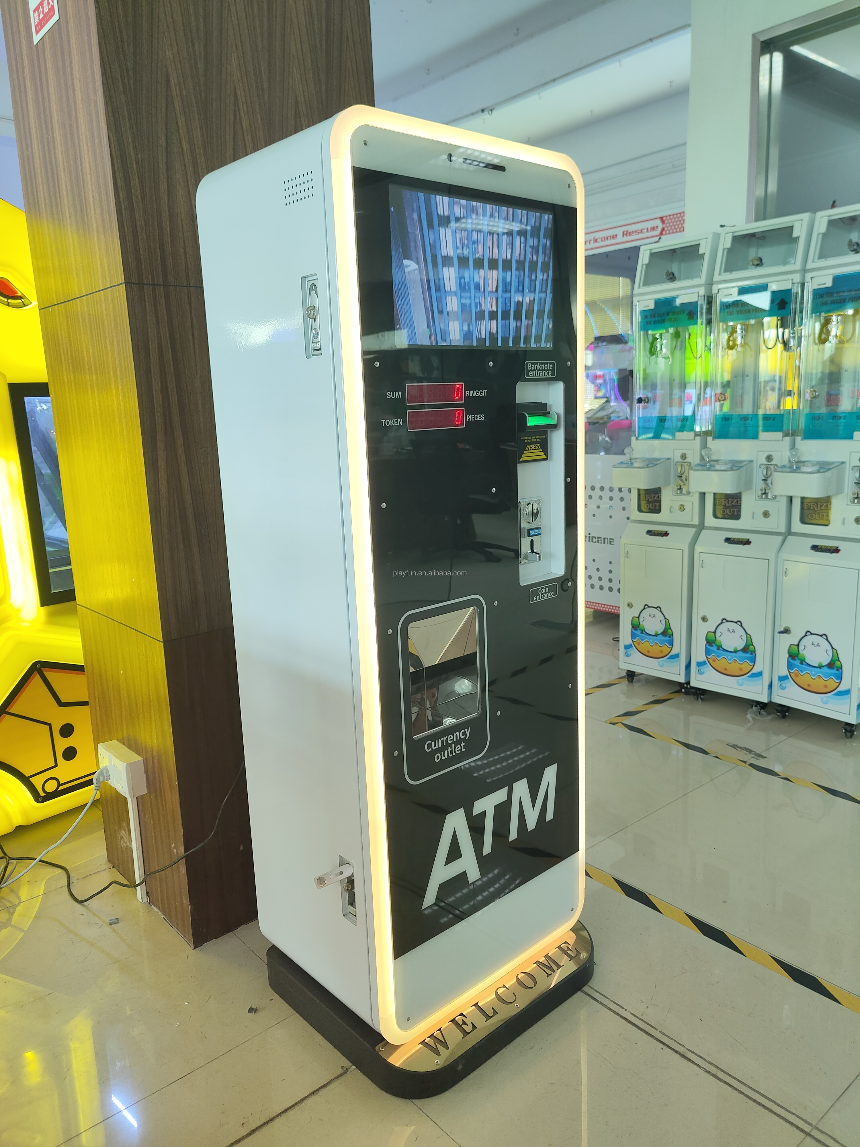 ATM Cash Automatic Coin Change Machine Money Changer 17 Inch LED Token Coin Exchange Machines