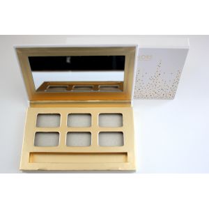 Quality Matte Gold Empty Eyeshadow Palette Metalized Paper Customized With Brush wholesale