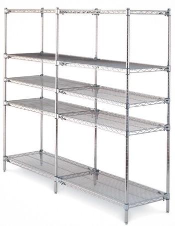 Cheap Chrome Industrial Wire Shelving  , 5 Tiers ESD Rack PCB Wire Mesh Shelving System For Electronics Industry for sale