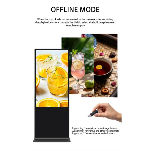 32'' Floor Standing Touch Screen Digital Signage Kiosk with Remote Content Management