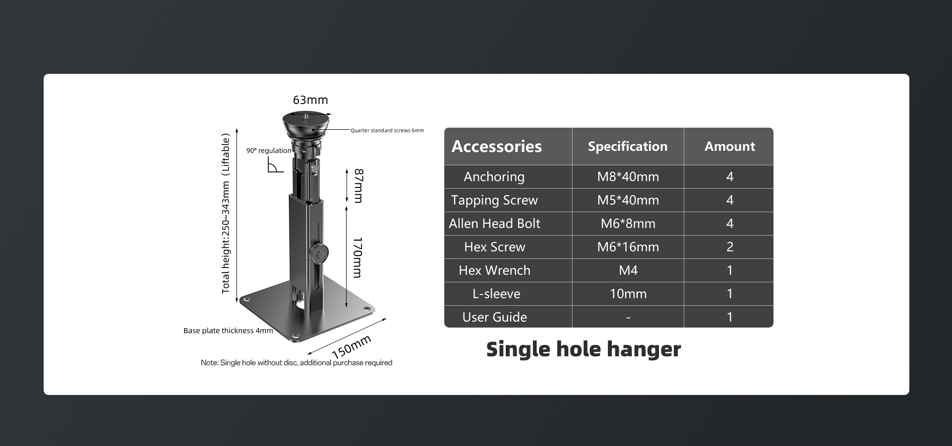 Universal Projector Ceiling Mounts Length Adjustable Projector Ceiling Hanger