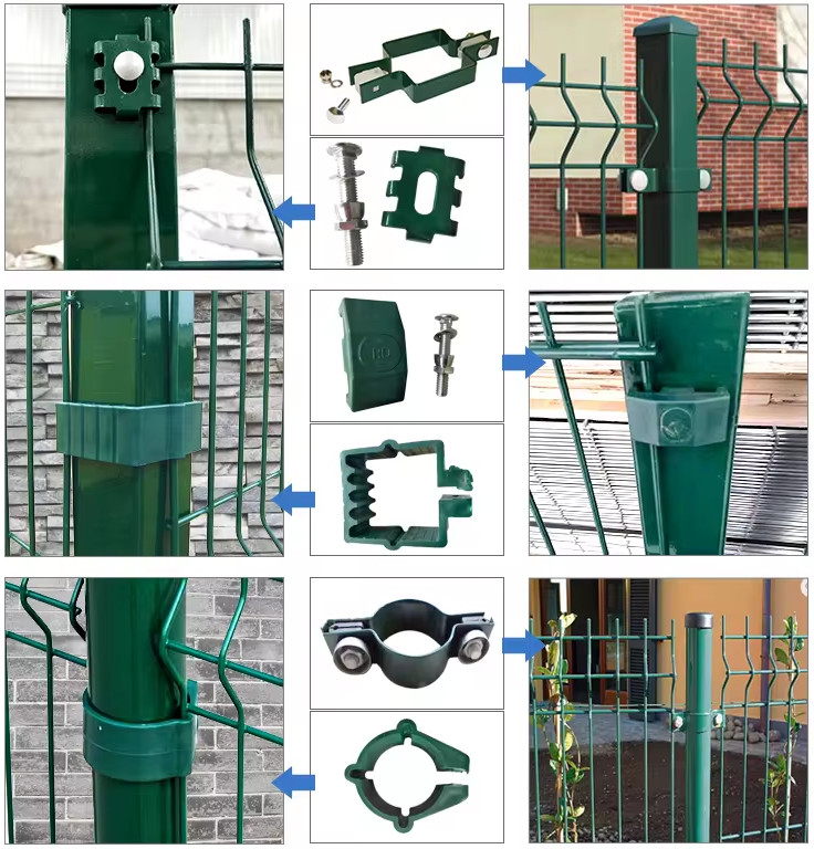 Triangular V Mesh Security Fence PVC Coated 3D Curved Wire Mesh Garden Fence