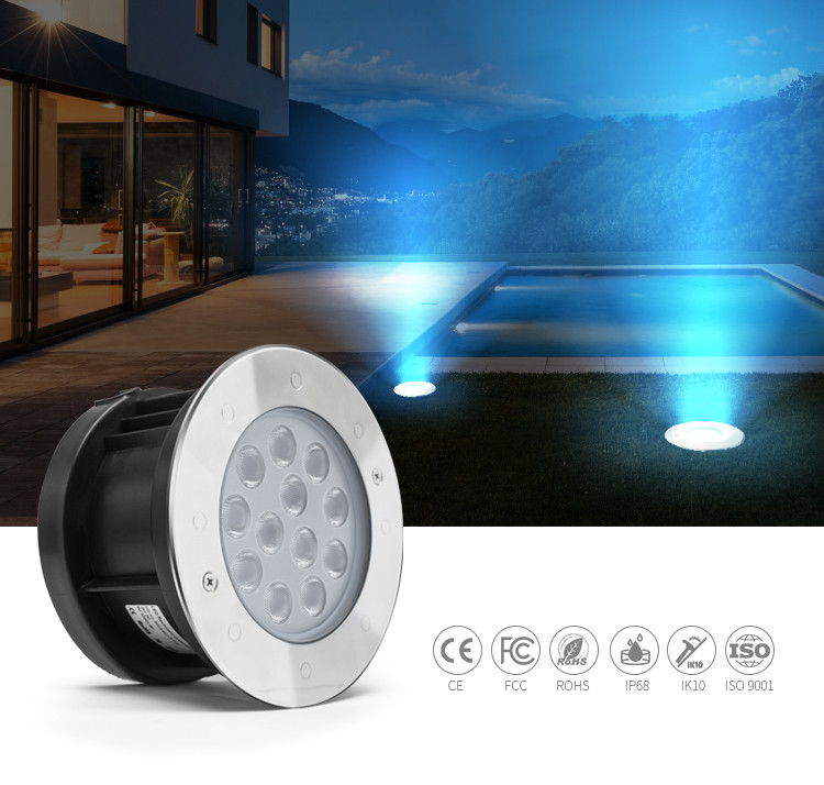 18W VDE SS316L IP68 Inground Pool Led Lights AC100-240V FCC