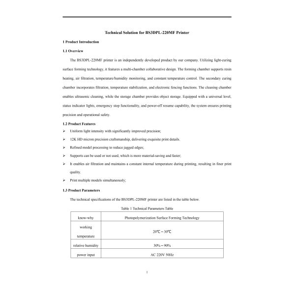 BS3DPL-220MF 3D Printer Driver/Software Solution 218.88x122.88x250mm Build Volume Dual Extruder Auto Leveling Rapid