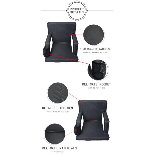 20'', 23'', 25'' Extra Wide 6 Positions Seat Folding Stadium Chair Sport Stadium Seat