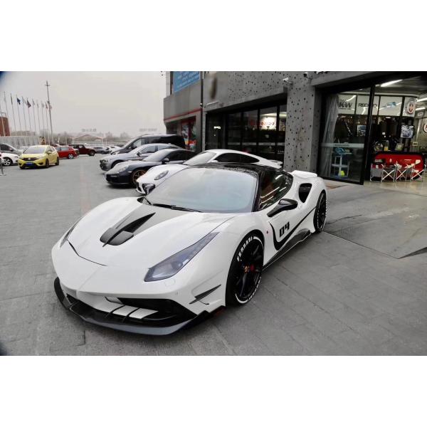For Ferrari 488 Carbon Fiber Body Kit 488 Upgraded Misha Style Front and Rear Bumper Spoiler Hood Carbon Fiber Body Kit