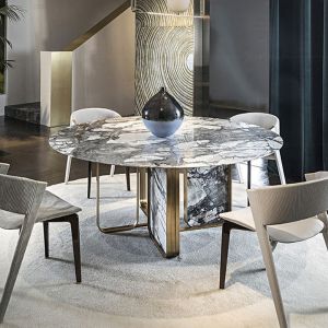 Table Top 4CM /2CM Modern Marble Round Table With Turntable