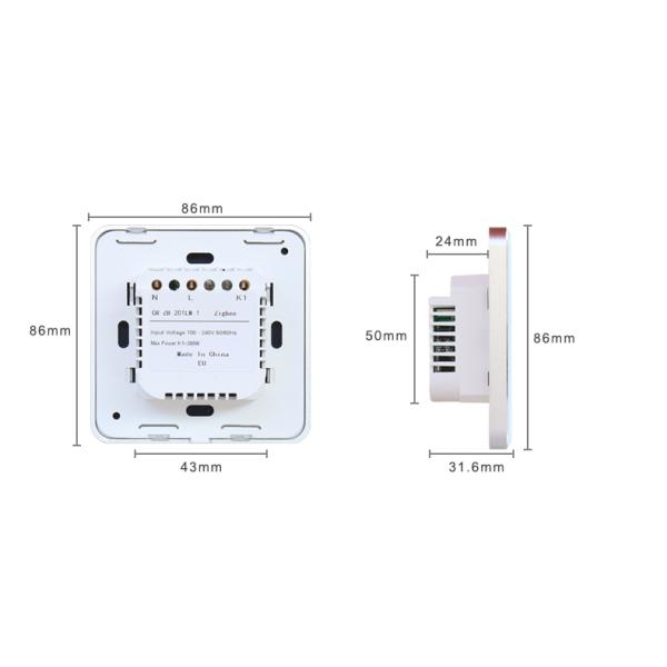 WiFi 240V 2 Gang Tuya Smart Switch With Google Alexa Voice Control