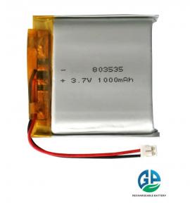 China RoHS KC 3.7v Lithium Polymer Battery 1000mah 803535 Lipo Cell 10c on sale