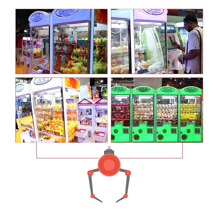 Leisure Center Plush Toy Crane Machine / Children'S Arcade Machines