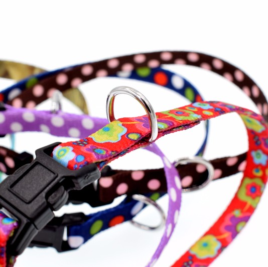 Adjustalbe 1 Inch Dog Bone Pattern Pet Training Nylon Collar Neck 14"-22"