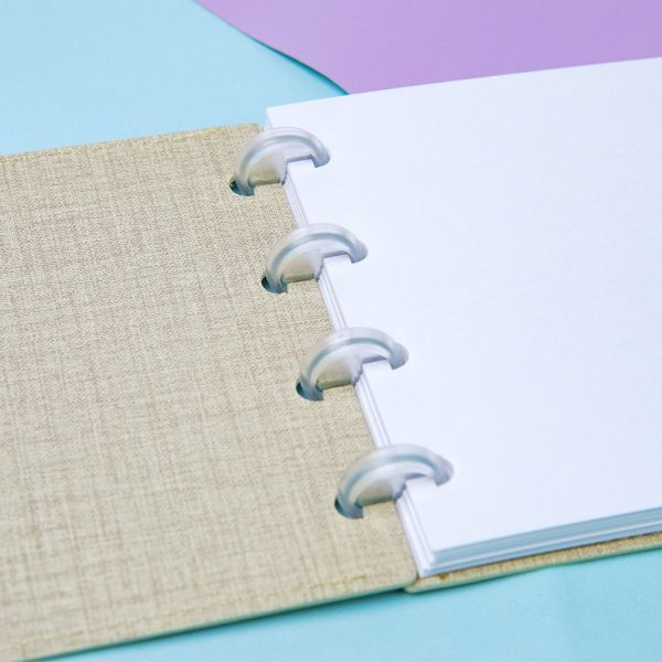 RINGNOTE A7 Size PU Leather Portable Luxurious High Quality Mini Small Disc Bound Snap Ring Pocket Notepad Notebook with Pen