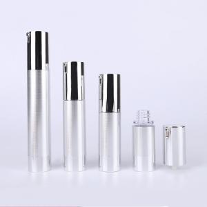 China 10ml 15ml 20ml 30ml silver plastic PP ABS AS manufacturers airless pump bottle wholesale cosmetic packaging on sale