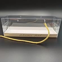 Clear Roll Cake Boxes With Gold Rope Handle & Cake Boards, Homemade & Bakery Transparent Plastic Gift Boxes，Easy Carrying, Storage Containers For