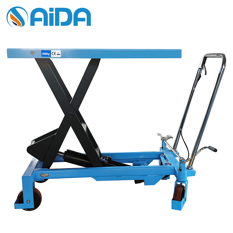 Aida 800kg Hand Manual Lift Tables Hydraulic Scissor Mini Lift Table