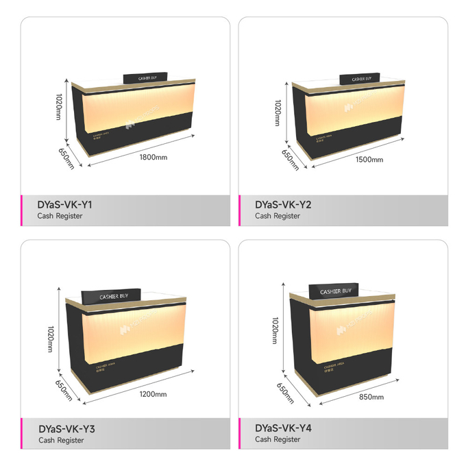 Cosmetic Store Fashionable Cash Register ,Checkout Counter with Organic Light Box for Brand Beauty Stores Design