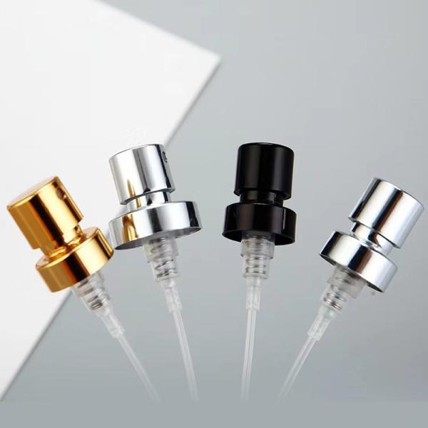 15mm Perfume Spray Aluminum Bottle Customizable Middle Ring Gold Silver Black Electroplated Bottle Caps Closures 0.15cc
