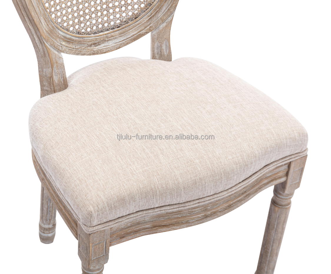 Hotel Furniture Classic Style Rattan Back Banquet Modern Nordic Chair 50pcs Upholstered Solid Wood Wedding Chair for Events