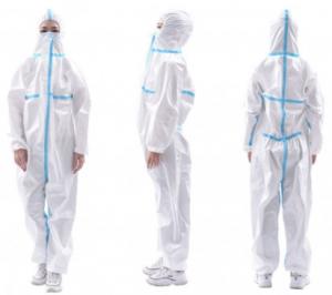 Quality Fluid Resistant Disposable Hooded Coveralls For New Coronavirus Prevention wholesale