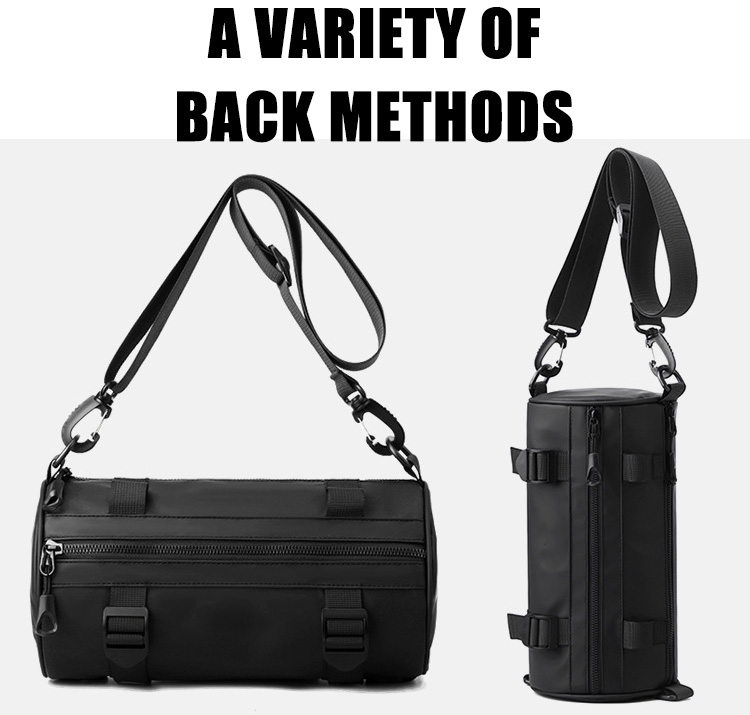 Men's And Women's Barrel Shaped Drum Bag Waterproof Crossbody Bag Custom Design