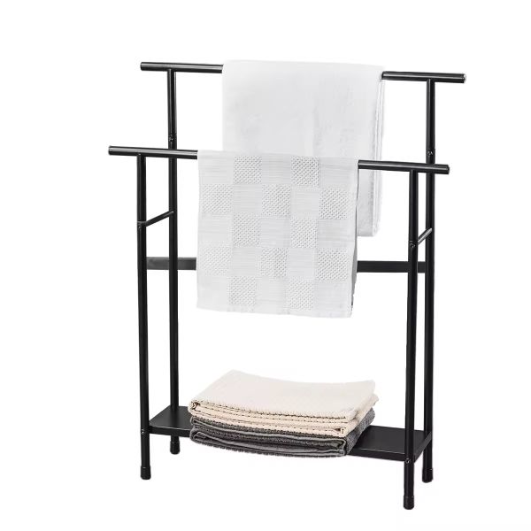 Removable Standing Household Bathroom Metal FOLDABLE Compact freestanding towel holder