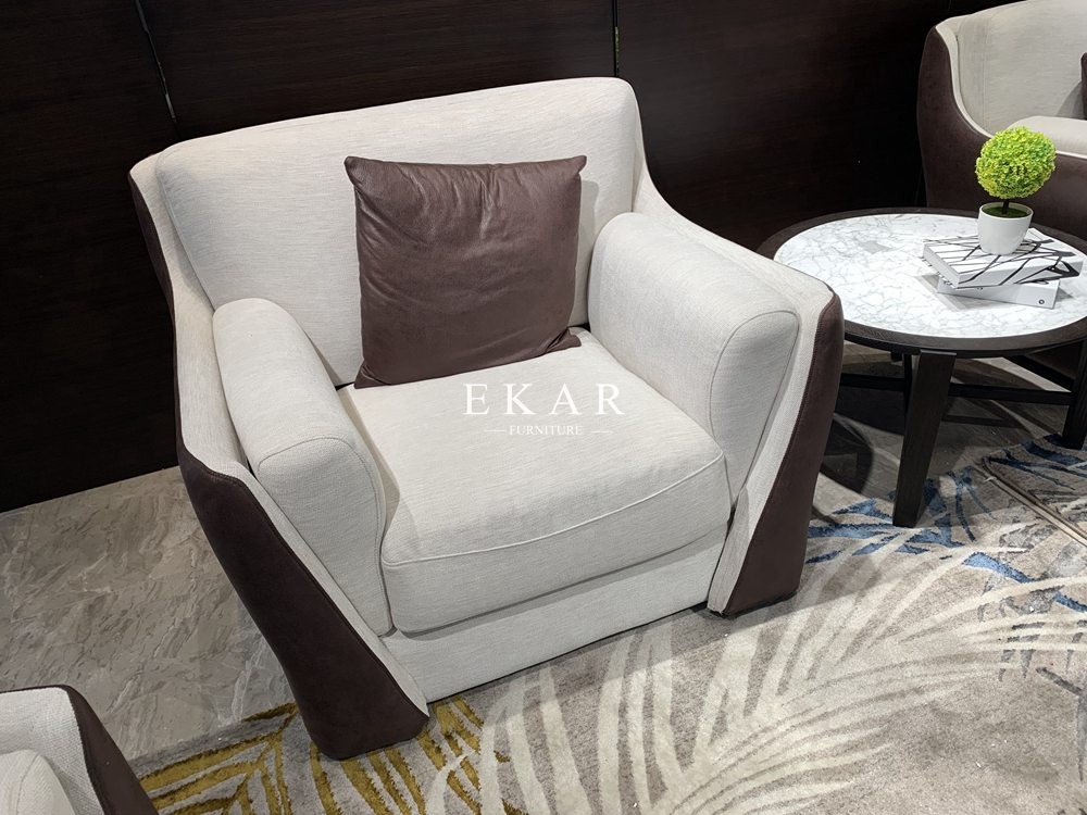 Leather and Fabric 6 Seater Modern Living Room Sofa Set AW-ES17-1733