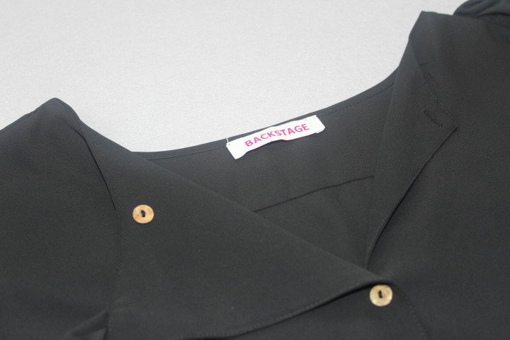 Loose Abd Large Size Fashion Ladies Blouse Black Color Womens Chiffon Shirt