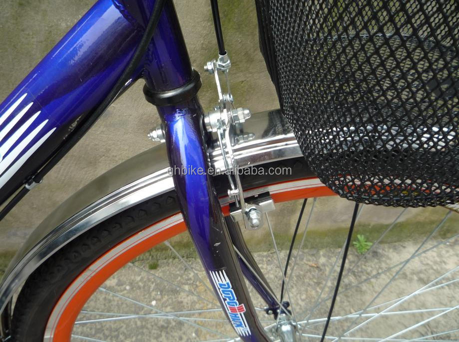 3-Piece Combo Offer Vintage Adult Mens Single Speed Retro City Cruiser Bike with Front Basket