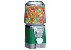 China Round jelly belly gumball vending machine green 3.6kgs 46cm PC 6 coins for mall on sale